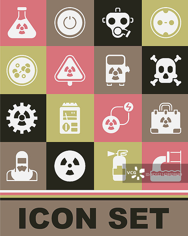 废水辐射核能手提箱骨骼图片素材