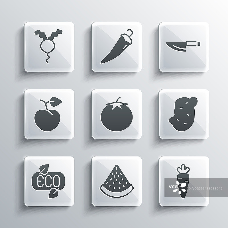 西瓜、胡萝卜、土豆、西红柿和叶子等生态蔬菜图片素材