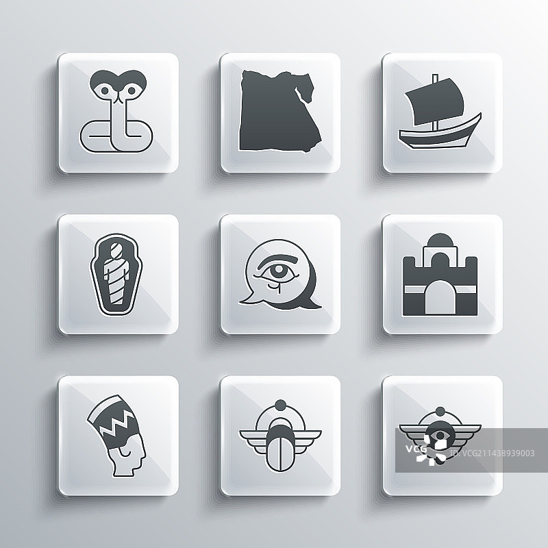 埃及圣甲虫符号，带翼太阳房屋之眼图片素材