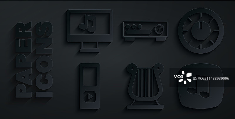 古希腊里拉琴、调音台控制器素材图片素材