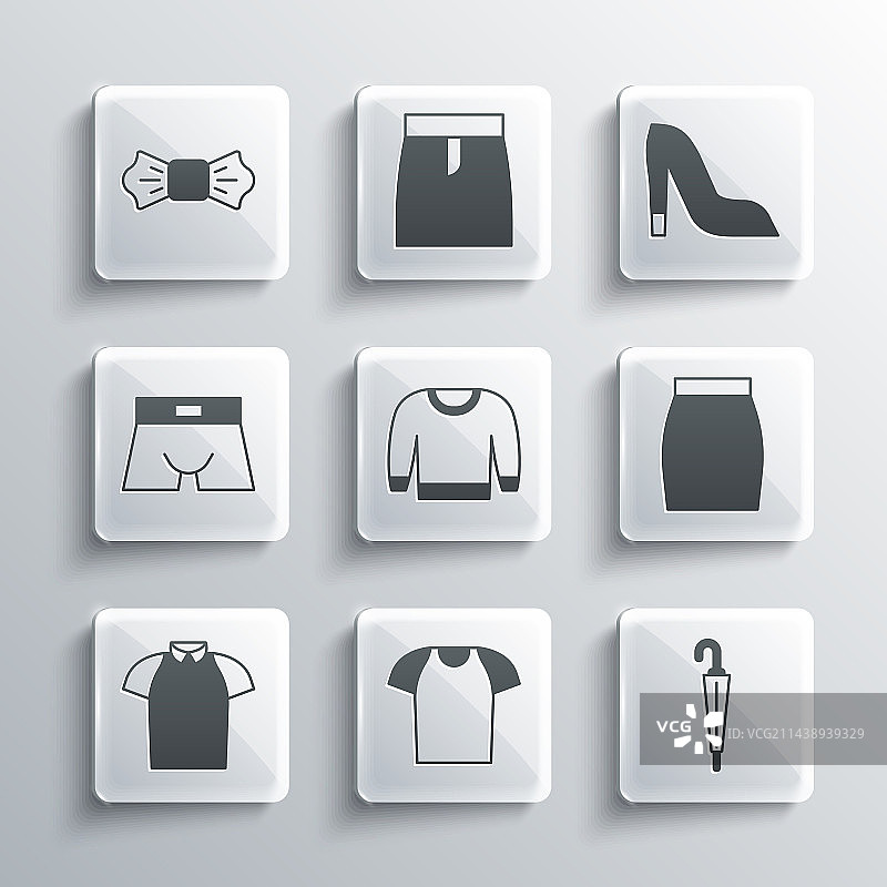 T恤雨伞裙子毛衣男士POLO衫套装图片素材