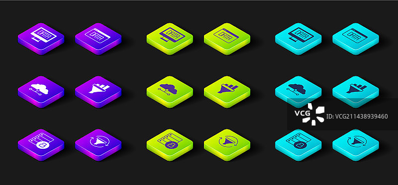 销售漏斗服务器安全挂锁图片素材