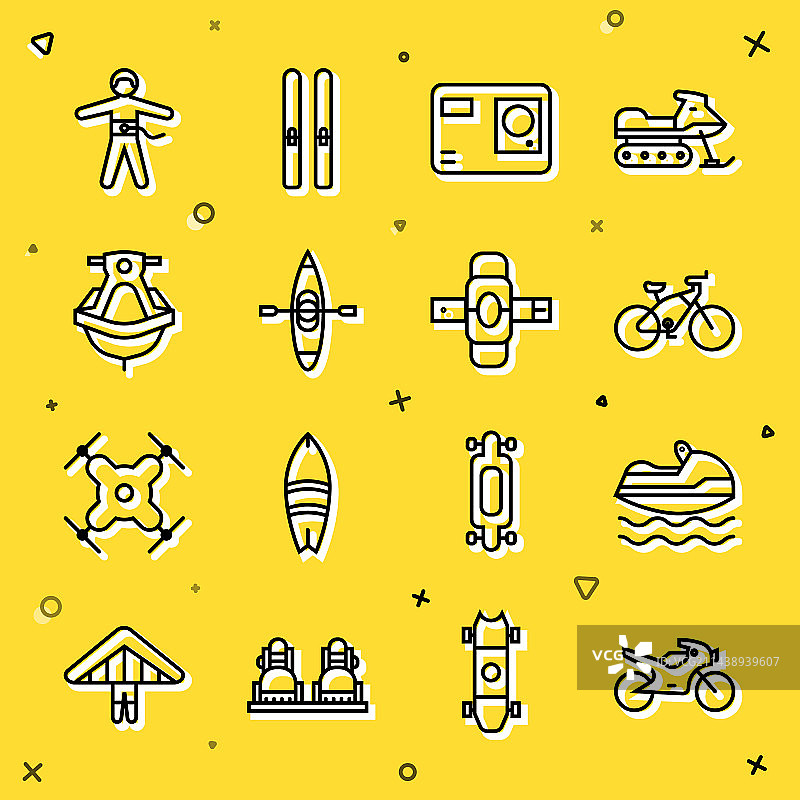 摩托艇自行车运动线条图片素材