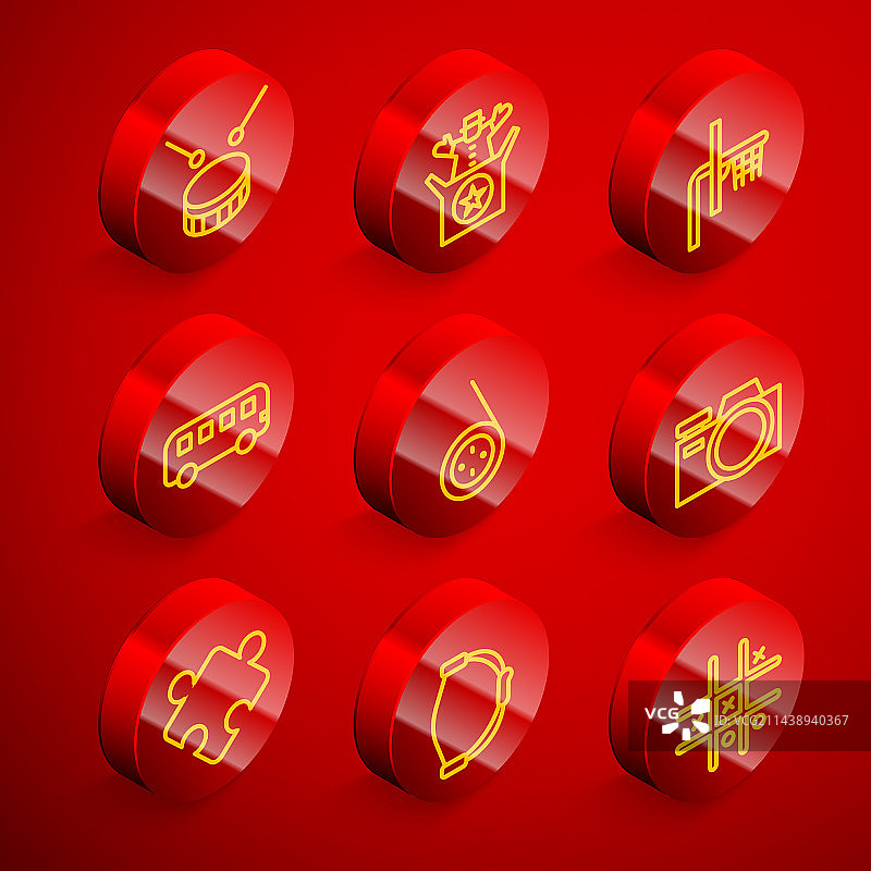 带鼓槌和百宝箱的架子鼓线条图片素材