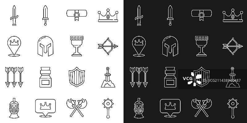 中世纪锁链锤剑球套装图片素材