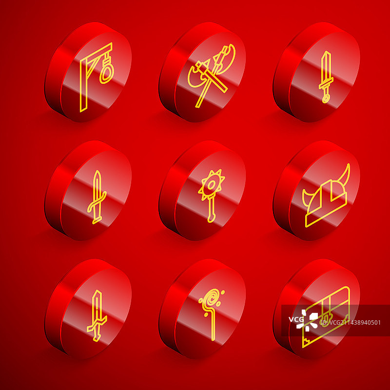 中世纪主题：绞刑架与交叉斧头图片素材