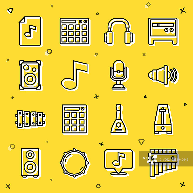 排箫节拍器组合图片素材