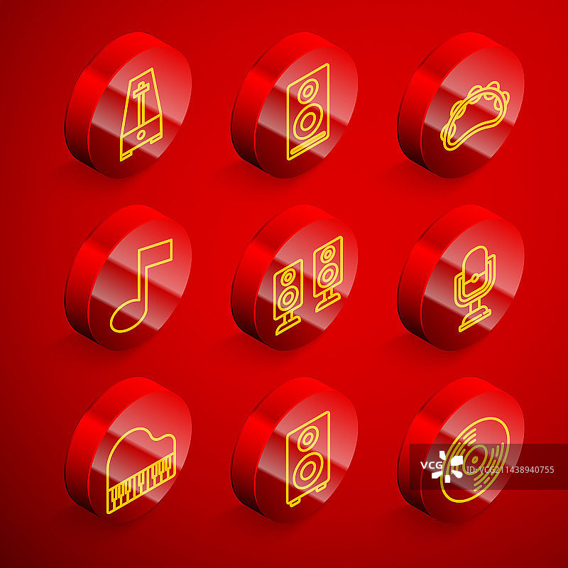 节拍器和立体声扬声器组合图片素材