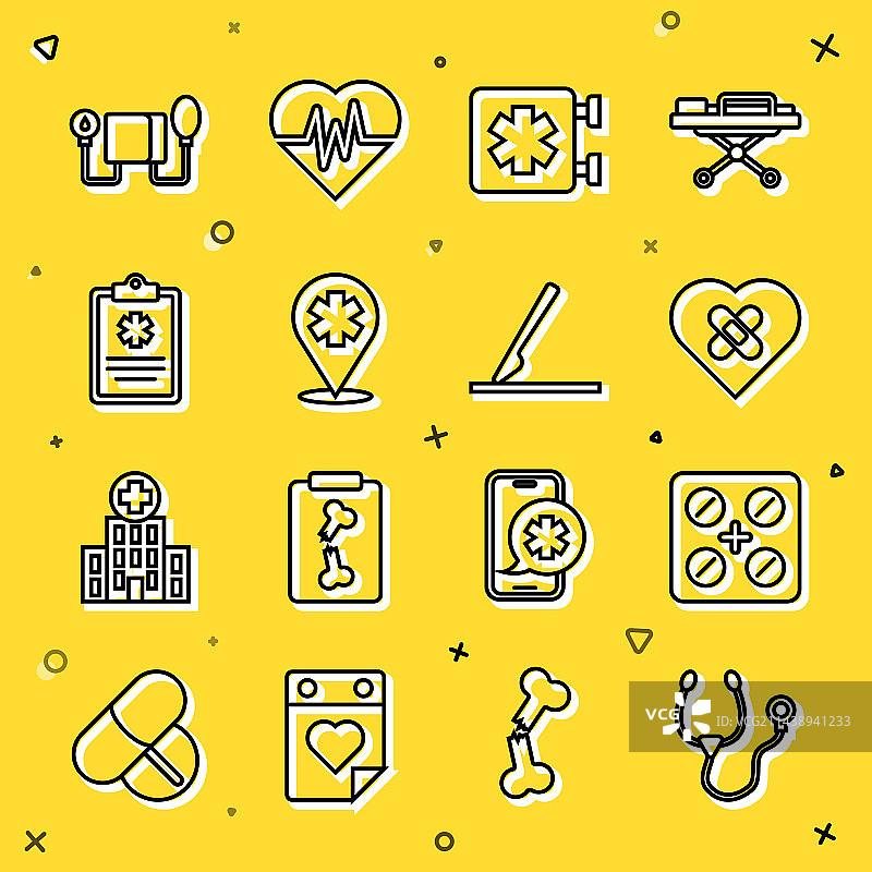 听诊器与泡罩包装药丸图片素材