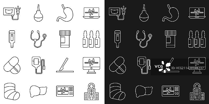 医疗医院大楼监视器系列图片素材