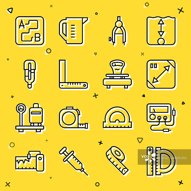 量角器和尺子万用表图片素材