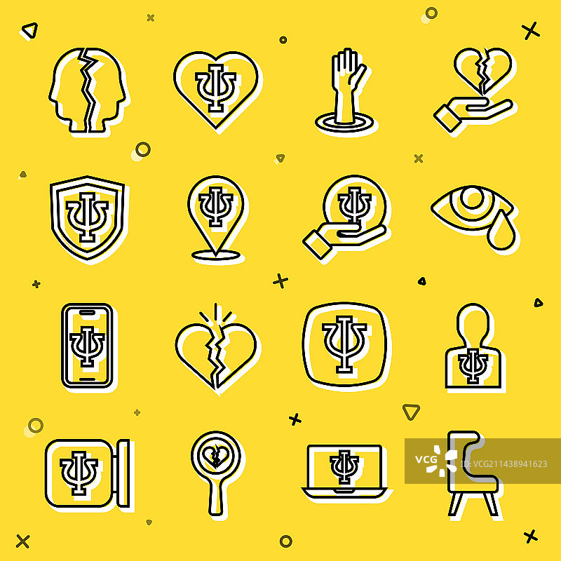 扶手椅心理学眼泪哭泣眼睛线条组合图片素材