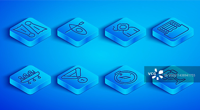 皮划艇游泳脚蹼线条图片素材