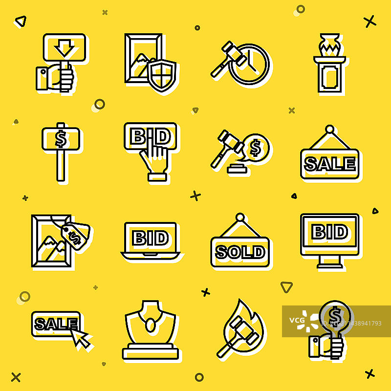 手持拍卖板线上竞拍图片素材