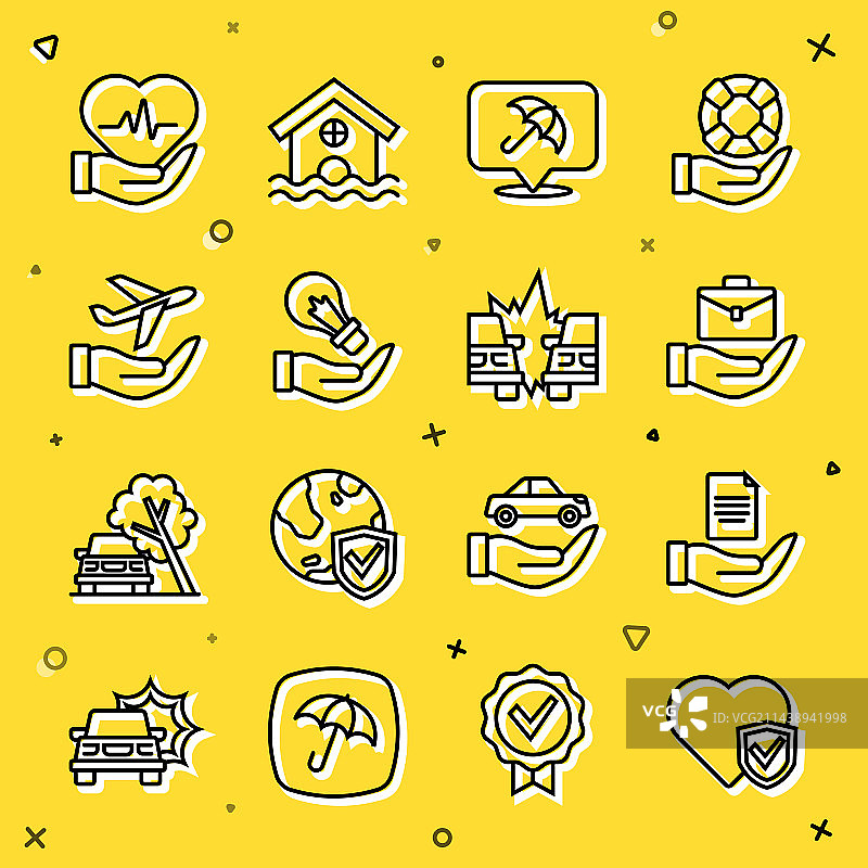 带盾牌合同的人寿保险图片素材