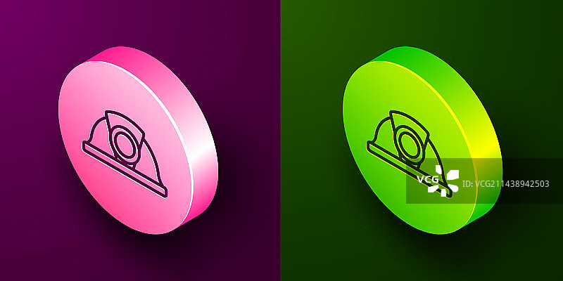 2.5D线条矿工头盔图标图片素材