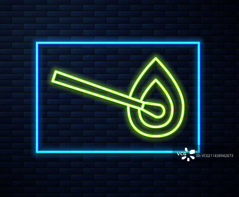 燃烧的火柴发光霓虹灯线条图标图片素材