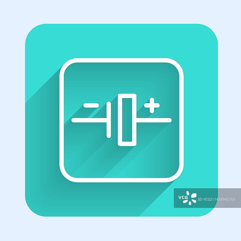 白色线条直流电压源图标图片素材