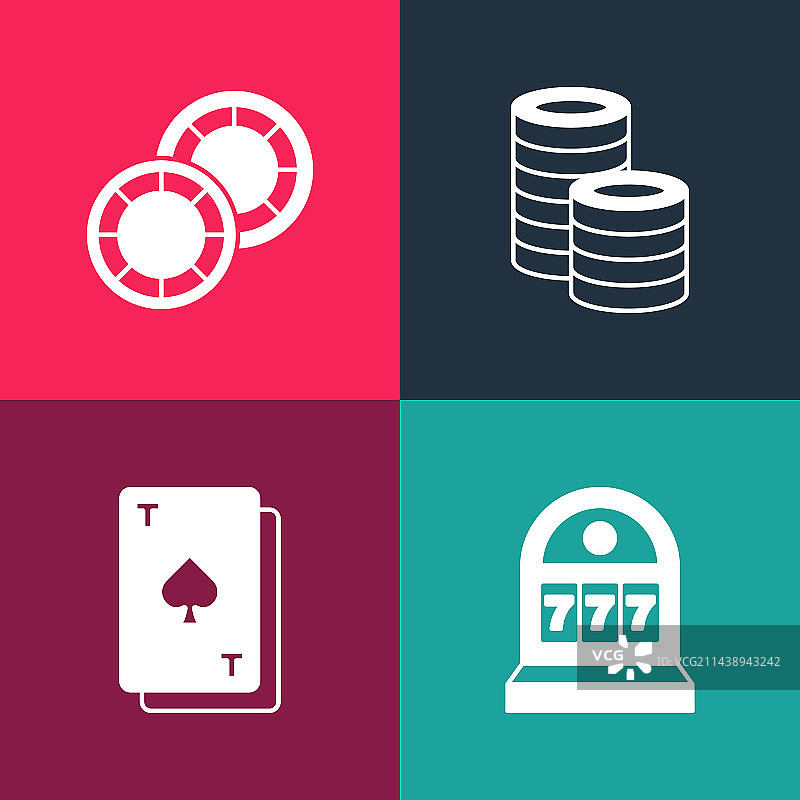 波普艺术老虎机中大奖图片素材