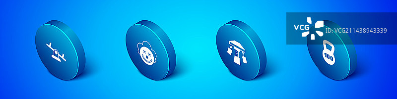 2.5D跷跷板旋转木马重量场景模型图片素材