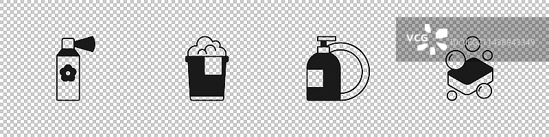 空气清新剂喷雾瓶、泡沫桶套装图片素材