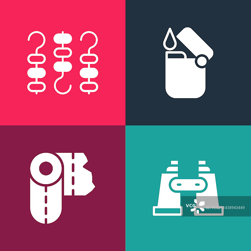 波普艺术风格双筒望远镜纸巾卷打火机素材图片素材