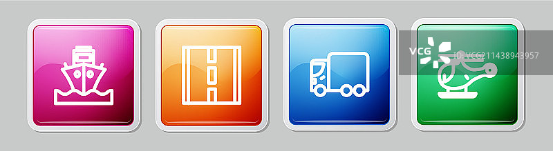 集装箱货轮道路运输货车图片素材