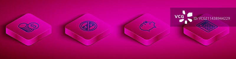 2.5D线条美元硬币图片素材