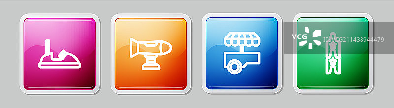 碰碰车、秋千、飞机和街头小吃图片素材