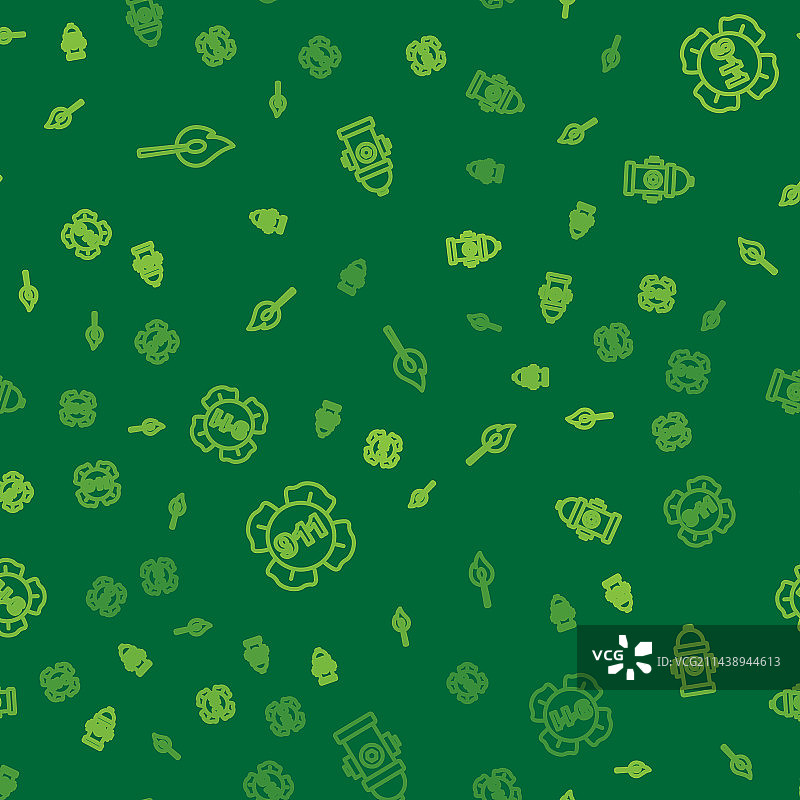 燃烧的火柴、紧急呼叫线条组合图片素材