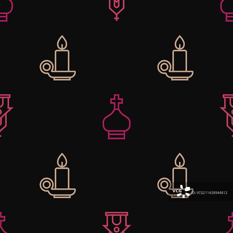 教堂建筑燃烧的蜡烛图案图片素材