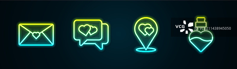 信封与情人节爱心图片素材