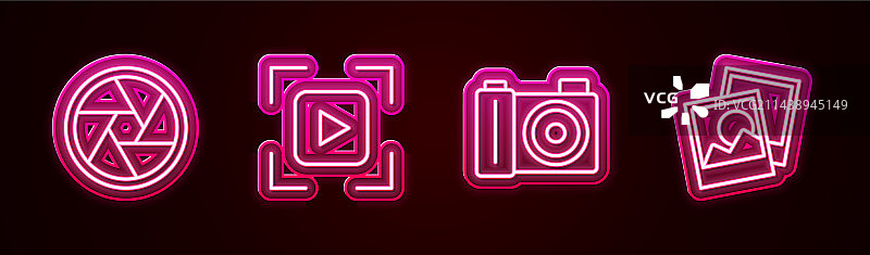 相机快门对焦框线条设计图片素材