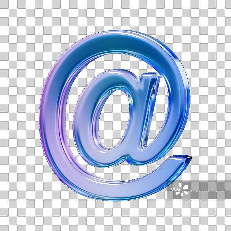 3D渐变色玻璃质感at网络图标免抠元素图片素材