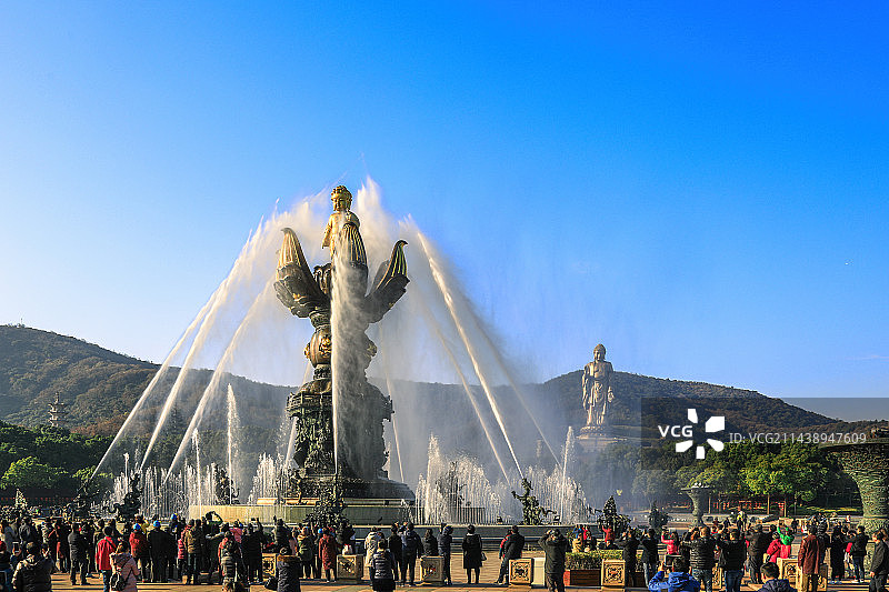 无锡灵山大佛之五龙盥浴图片素材