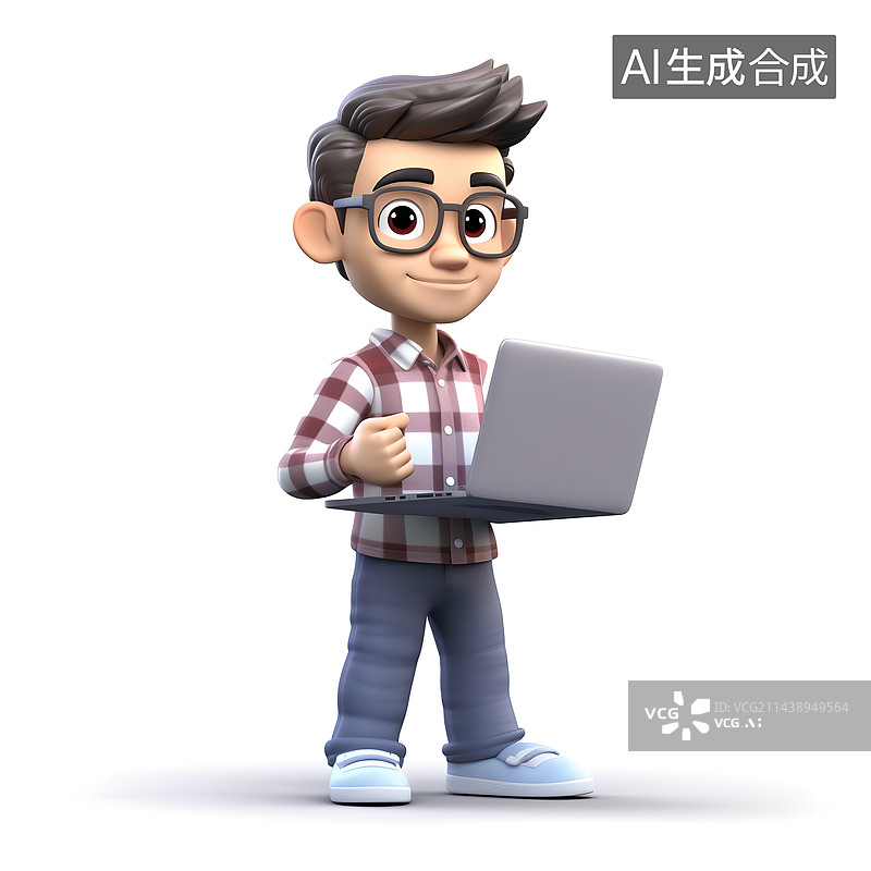 【AI数字艺术】手拿笔记本工作的程序员图片素材