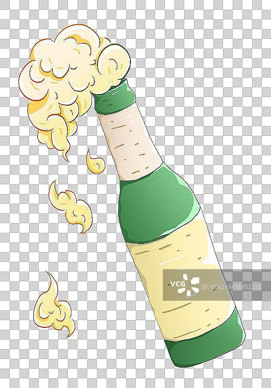 一瓶打开泡着汽泡的啤酒图片素材