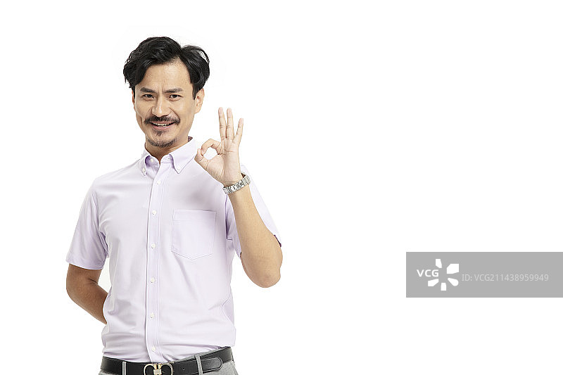 丰富的肢体语言的中年男性图片素材