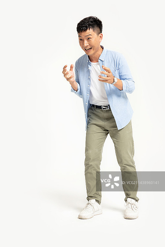 表情表现出特别惊讶的年轻男人图片素材