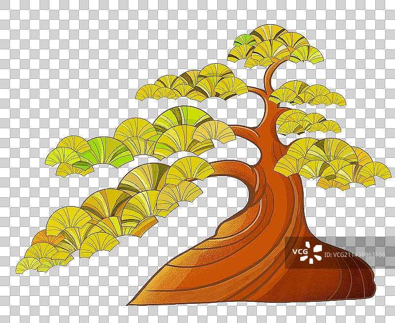国风树木插画设计免扣元素图片素材