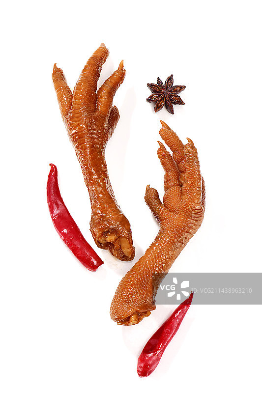 美味的麻辣卤鸡爪图片素材