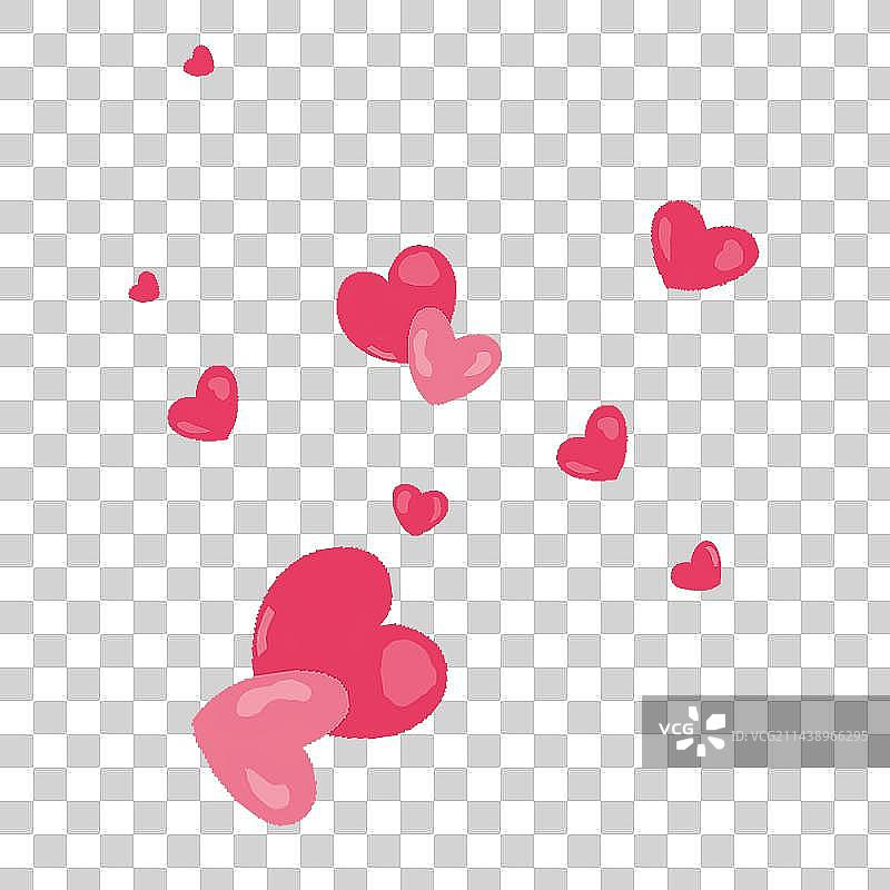 一群粉红的爱心图片素材