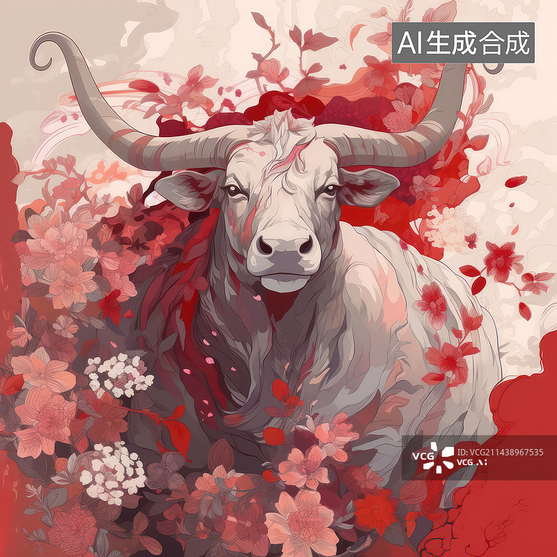 【AI数字艺术】中国传统十二生肖 牛图片素材