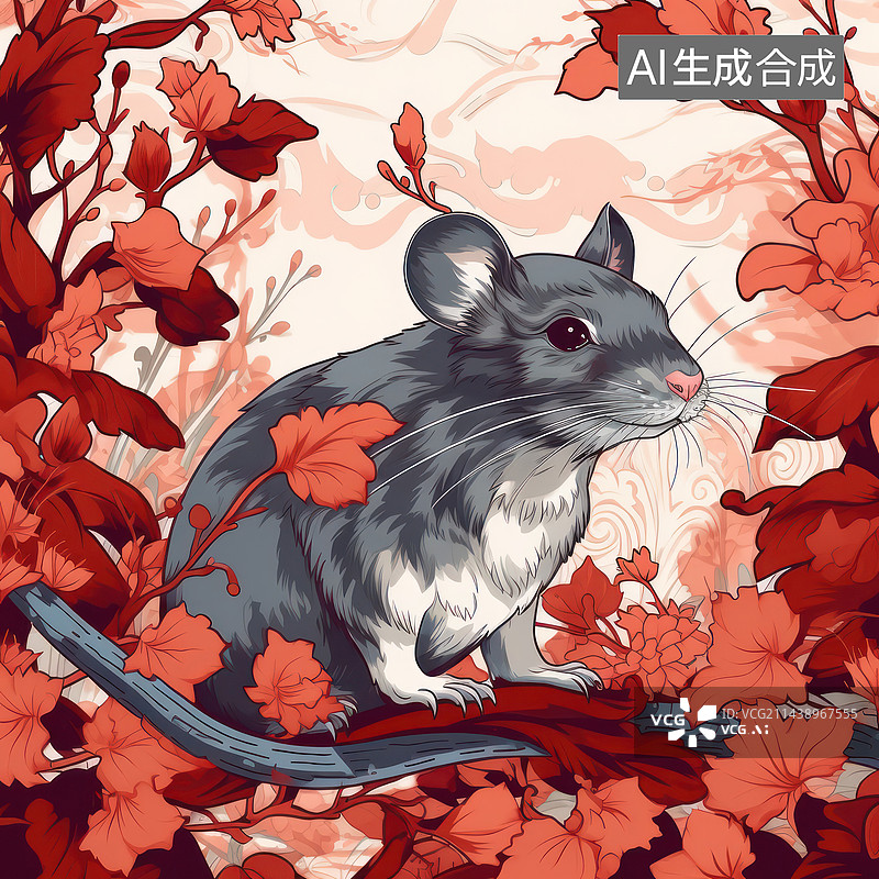 【AI数字艺术】中国传统十二生肖 鼠图片素材