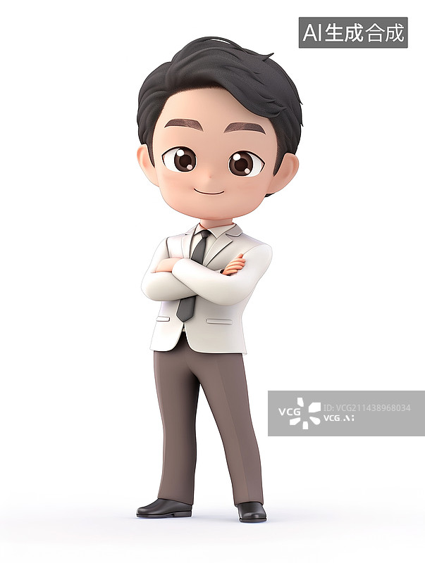 【AI数字艺术】职场商务男性3d插画图片素材