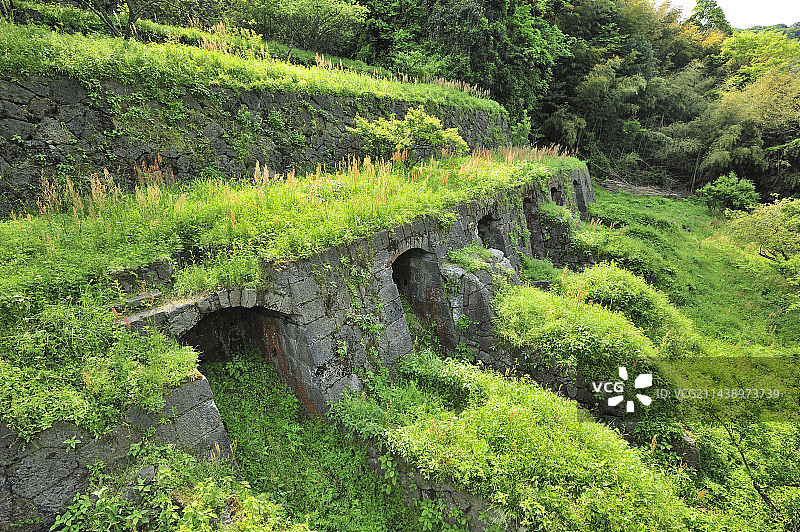 日本岛根县大森町清水谷冶炼厂遗址图片素材
