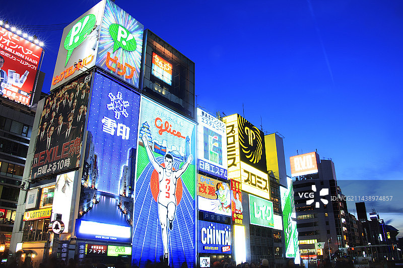 大阪道顿堀夜景图片素材