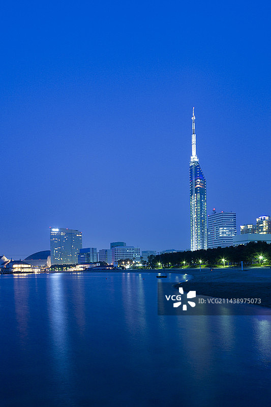 福冈县福冈市海滨百道夜景图片素材