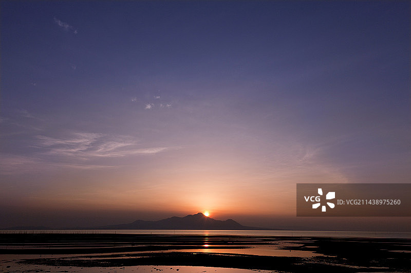 熊本县有明海和云仙岳图片素材