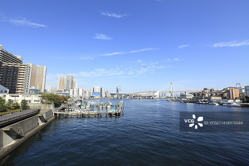 从港南大桥看彩虹大桥，东京图片素材